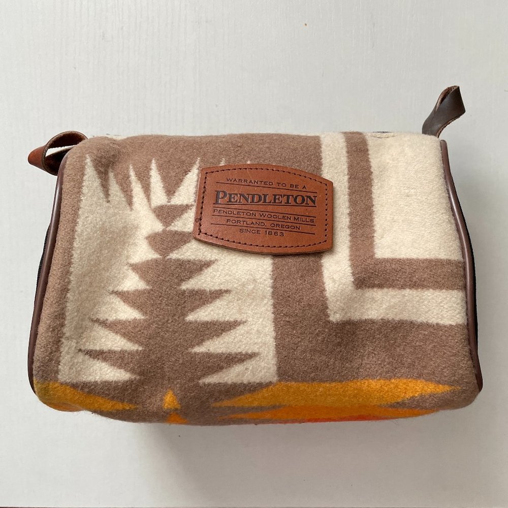 Vintage Pendleton blanket pattern zippered bag